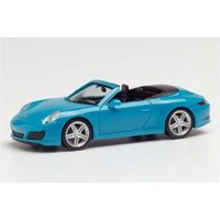 HERPA 028844-002 1:87 Porsche 911 Carrera 2 Cabrio, miamiblau von Herpa