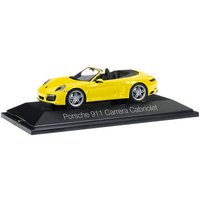 HERPA 071024 1:43 Porsche 911 Carrera Cabriolet 991 II, racing gelb von Herpa