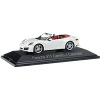 HERPA 071116 1:43 Porsche 911 Carrera 4 Cabriolet, carraraweiß von Herpa