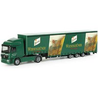 HERPA 152976 1:87 Mercedes-Benz Actros L Jumboplanen-Sattelzug "Wernesgrüner" von Herpa