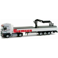 HERPA 157889 1:87 Mercedes-Benz Actros LH 02 Pritschen-Sattelzug mit Ladekran und Ladegut "Siemsen" von Herpa