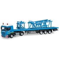 HERPA 303880 1:87 Scania R HL Rungen-Sattelzug mit Kopf- und Reduzierstück für Liebherr Raupenkran LR 1600/2 "Felbermayr" (A) von Herpa