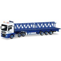 HERPA 306928 1:87 MAN TGX XLX Euro 6c Flachbett Sattelzug mit 2 Turmteilen LR 1600/2 "Wasel" von Herpa