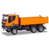 HERPA 309998 1:87 Iveco Trakker 6x6 Baukipper-LKW, orange von Herpa