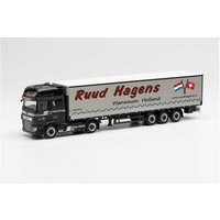 HERPA 313872 1:87 DAF XF SSC Euro 6 Gardinenplanen-Sattelzug mit Bordwänden „Ruud Hagens“ von Herpa