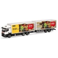 HERPA 316378 1:87 Mercedes-Benz Classicspace 2.3 Tandemkühlkoffer-Hängerzug "REWE" von Herpa