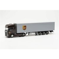 HERPA 317009 1:87 Scania CR 20 HD mit zwei Koffer-Aufliegern "UPS Spanien" von Herpa