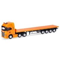 HERPA 318259 1:87 Iveco S-Way 6x2 Flachbett-Sattelzug, kommunalorange von Herpa