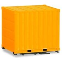 HERPA 53594-002 1:87 Aufbau 10 ft. Container mit Grundplatte, gelb, 2 Stück von Herpa