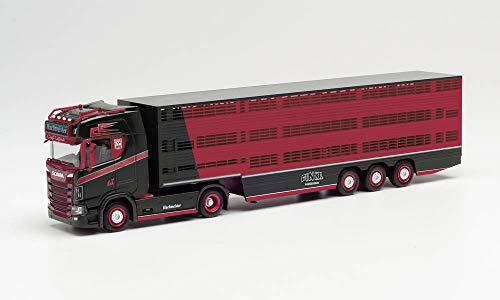 Herpa 313391 Scania CS 20 HD Anhänger Hachmeister, Schwarz von herpa