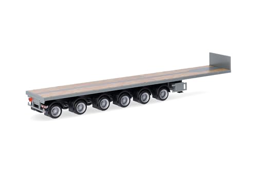 Herpa LKW Modell, Zubehör, Nooteboom Ballasttrailer 6achs, Miniatur im Maßstab 1:87, Sammlerstück, Made in Germany, Kunststoff von herpa