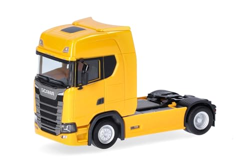 Herpa LKW Modell Scania CS 20 HD Zugmaschine, ginstergelb, Miniatur im Maßstab 1:87, Sammlerstück, Made in Germany, Kunststoff, Normal von herpa