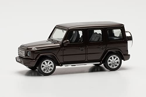 Herpa Modellauto Mercedes-Benz G-Klasse, originalgetreu im Maßstab 1:87, Auto Modell für Diorama, Modellbau Sammlerstück, Deko Automodelle aus Kunststoff, Farbe: mysticbraun metallic von herpa