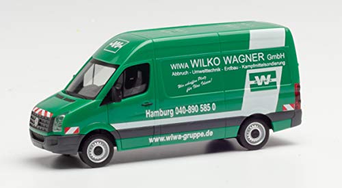 herpa 095051 Volkswagen VW Crafter Kasten HD „Wilko Wagner Hamburg“ in Miniatur zum Basteln Sammeln und als Geschenk, Mehrfarbig von herpa