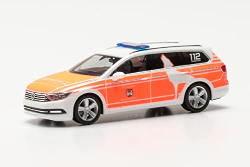 herpa 096751 Volkswagen Passat Variant „Feuerwehr Wolfsburg“ Auto Miniaturmodelle Kleinmodell Sammlerstück Detailgetreu, mehfarbig von herpa