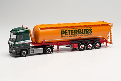 herpa 313810 Mercedes-Benz Actros Streamspace Silo-Sattelzug „Peterburs Modell Auto, Miniaturmodelle, Kleinmodell, Sammlerstück, Detailgetreu, Mehrfarbig von herpa