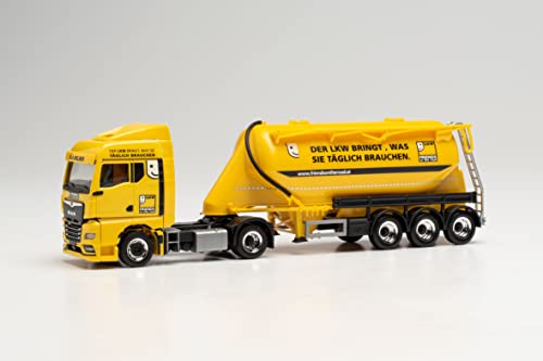 herpa 314534 Man Man TGX GM Eutersilo-Sattelzug „Silo Melmer/Friends on The Road“ Modell Auto, Miniaturmodelle, Kleinmodell, Sammlerstück, Detailgetreu, Mehrfarbig von herpa