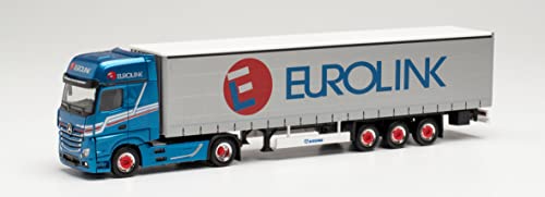 herpa 314855 Mercedes-Benz Actros Gigaspace`18 Gardinenplanen-Sattelzug Modell Auto Miniaturmodelle Kleinmodell Sammlerstück Detailgetreu, Mehrfarbig von herpa