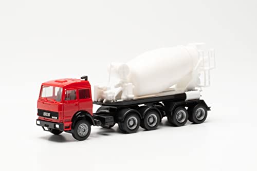 herpa 315630 Iveco Unic Betonmischer-Sattelzug, originalgetreu im Maßstab 1:87, Modell LKW für Diorama, Modellbau Sammlerstück, Deko Miniaturmodelle aus Kunststoff, Mehrfarbig von herpa