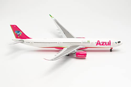 herpa Modellflugzeug Azul Airbus A330-900neo “La Belle Azul” Maßstab 1:200- Modellbau Flugzeug, Flugzeugmodell für Sammler, Miniatur Deko, Flieger mit Standfuß aus Kunststoff von herpa