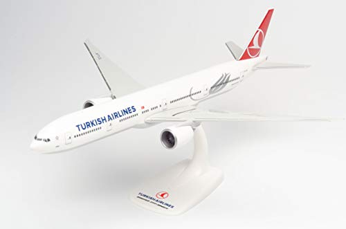 herpa 613057 – Boeing 777-300ER, TC-LJK "Izmir", Turkish Airlines, Modell Flugzeug mit Standfuß, Miniaturmodelle, Kleinmodell, Sammlerstück, Detailgetreu, Kunststoff, Mehrfarbig - Maßstab 1:200 von herpa