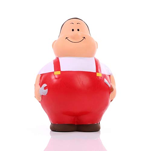 SQUEEZIES® Herr Bert® Schrauber Bert Rot - Knautschfigur zum Stressabbau - Stressball Anti-Stress Beschäftigung Stressbewältigung - Geschenk Arbeit Kollegen Mitarbeiter Kunden Freunde von Herr Bert