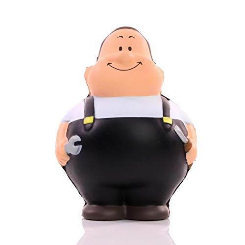 SQUEEZIES® Herr Bert® Schrauber Bert Schwarz - Knautschfigur zum Stressabbau - Stressball Anti-Stress Beschäftigung Stressbewältigung - Geschenk Arbeit Kollegen Mitarbeiter Kunden Freunde von Herr Bert