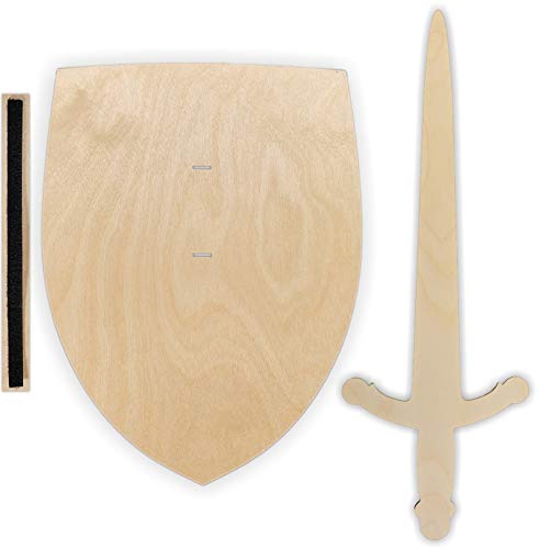 Herr Bo & Co Ritterschild und Ritterschwert als tolles Set aus unbehandeltem 3mm Birkenholz, inkl. Halteschlaufe aus hochwertigem weichen doppelseitigem Klettband, FSC-Zertifiziert, Made in Germany Herr Bo & Co Ritterschild und Ritterschwert als tolles Set aus unbehandeltem 3mm Birkenholz, inkl. Halteschlaufe aus hochwertigem weichen doppelseitigem Klettband, FSC-Zertifiziert, Made in Germany von Herr Bo & Co