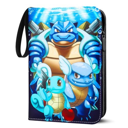 Sammelalbum für Pokemon Karten, 50 Seiten 400 Karten Kapazität Sammelkarten Album, PU Tragbar Wasserdicht Karten Halter Heft Ordner Buch kompatibel Ninjago Geschenk für Kinder 24 * 18 * 5cm (Bunt-400) von Herritozl