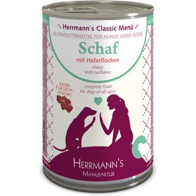 Herrmanns Dog Bio Schaf mit Haferflocken 400g (Menge: 12 je Bestelleinheit) von Herrmanns Manufaktur