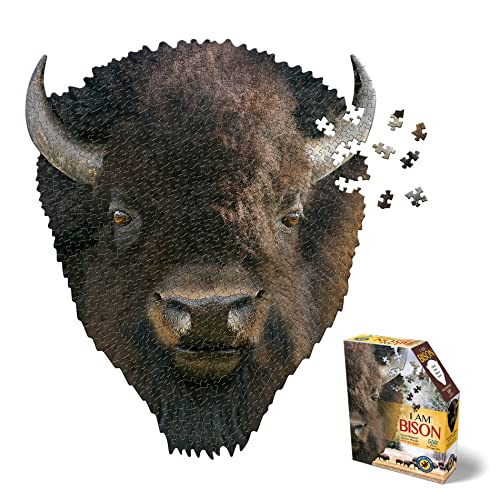 Madd Capp Games I AM Bison 550 Piece Animal Head-Shaped Jigsaw Puzzle von Herrschners