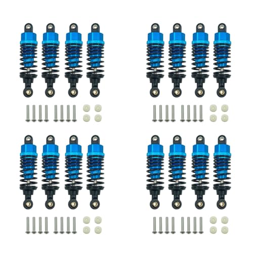 Herxermeny 16 StüCk Aluminium Legierung Stoß DäMpfer DäMpfer Set für TT-01 TT01 TT-02 TT02 1/10 RC Auto Upgrade Teile,Blau von Herxermeny