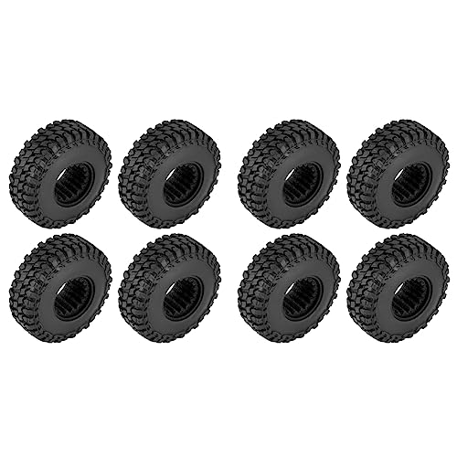 Herxermeny 8 STÜCK 55X18mm Weich Gummi Rad Reifen Reifen für 1/24 RC Crawler Auto Axial SCX24 90081 AXI00002 Upgrade Teile von Herxermeny