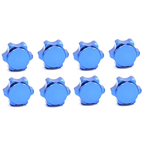 Herxermeny 8 Teilige Aluminium Rad Naben Abdeckung Anti Abdeckung 17 mm Sechskant Mutter für 1/8 RC Auto, Blau von Herxermeny