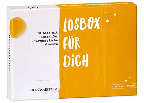 Herzmeister Losbox für Dich - 50 Lose mit Ideen für unvergessliche Momente I Wundervolle Geschenkidee für Freundin, Kollegin, Mama oder Partnerin I Auch als Dankeschön oder Geschenk zum Geburtstag von Herzmeister