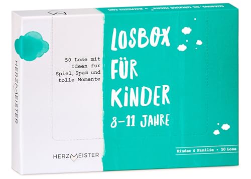 Losbox für Kinder 8-11 Jahre I Das Geschenk für Mädchen und Jungen I 50 Lose mit Ideen für Spiel, Spaß & tolle Momente I Kreative Geschenkidee & Überraschung zum Geburtstag, zu Ostern, Weihnachten … von Herzmeister