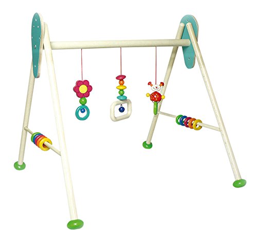 Hess Holzspielzeug 13373 - Babyspielgerät Käfer Tom aus Holz, höhenverstellbar, ca. 62 x 57 x 55 cm von Hess