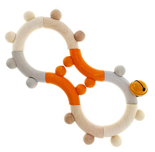 Hess Holzspielzeug 11131 - Motorik-Rassel aus Holz, in Form einer Acht, mit beweglichen Teilen, für Babys ab 6 Monaten, handgefertigt, nature orange Hess Holzspielzeug 11131 - Motorik-Rassel aus Holz, in Form einer Acht, mit beweglichen Teilen, für Babys ab 6 Monaten, handgefertigt, nature orange von Hess