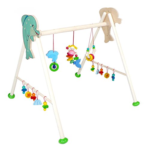 Hess Holzspielzeug 13375 - Spielgerät aus Holz, Serie Nixe, für Babys, handgefertigter Spielbogen mit farbenfrohen Figuren und Rasseln, ca. 62 x 57 x 55 cm Hess Holzspielzeug 13375 - Spielgerät aus Holz, Serie Nixe, für Babys, handgefertigter Spielbogen mit farbenfrohen Figuren und Rasseln, ca. 62 x 57 x 55 cm von Hess