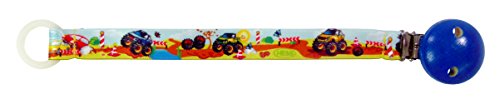 Hess Holzspielzeug 13802 - Schnullerband aus Stoff, Serie Monstertruck, für Babys, handgefertigt, ca. 21 cm lang, mit Silikonring und Sicherheitsclip, zum Befestigen am Kinderwagen und Kleidung Hess Holzspielzeug 13802 - Schnullerband aus Stoff, Serie Monstertruck, für Babys, handgefertigt, ca. 21 cm lang, mit Silikonring und Sicherheitsclip, zum Befestigen am Kinderwagen und Kleidung von Hess