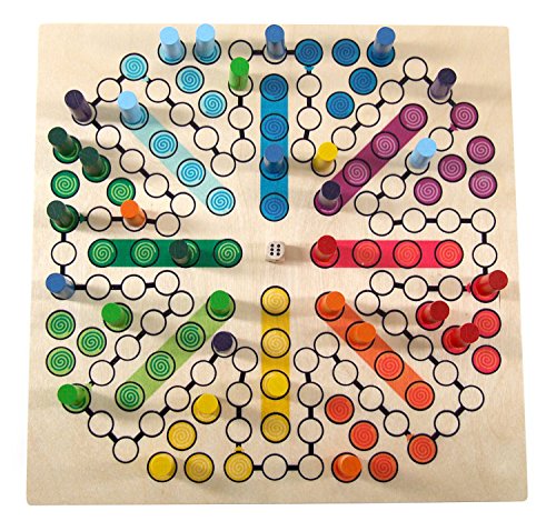 Hess Holzspielzeug 14849 - Brettspiel "Raus mit Dir" aus Holz, inklusive Würfel und Spiel-Steinen, handgefertigt, für bis zu 8 Personen, unterhaltsamer Spielspaß für Klein und Groß von Hess Holzspielzeug