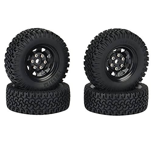 Hethlif 4 StüCk 1,55 Metall Perlenverschluss Felge Reifen Satz für 1/10 RC Crawler Auto Axial Jr 90069 D90 CC01 LC70,2 von Hethlif