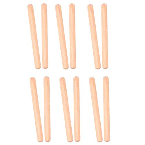 Hethlif 6 Paare Claves Musikalisches Instrument Rhythm Sticks Schlagzeug Rhythm Sticks Kinder Musik Spielzeug von Hethlif