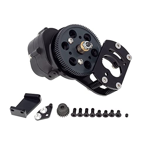 Hethlif Metall R3 Einzel Geschwindigkeit ​​Getriebe mit Motor Getriebe Halterung für 1/10 RC Crawler Auto D90 II D110 Gelande 2,B von Hethlif