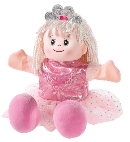 Heunec 395077 Plüschtier, Handspielpuppe, Puppentheater, Prinzessin, rosé, 30 x 27 x 7 cm von Heunec