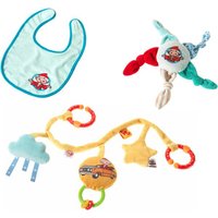 Heunec - Sandmännchen und Freunde - Sandmann Baby Set Lätzchen, Quietscher, Kiwakette von Heunec