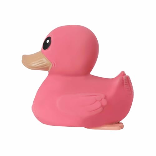 Hevea Kawan Mini Gummiente – Badespielzeug für Babys aus 100% Naturkautschuk – Perfekt zum Spielen, Zahnen und Baden – Badespielzeug ohne Schadstoffe - Super Pink von Hevea
