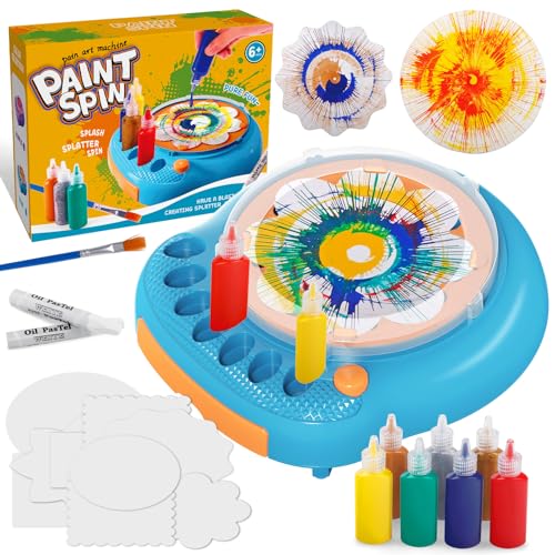 Hewaurorion Paint Spin Art Machine Kit für Kinder, Kunst & Handwerk, Mal Spin Art Spielzeug-Kits für Jungen und Mädchen im Alter von 6, 7, 8 und 9 Jahren (Blau) von Hewaurorion