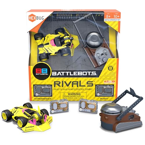 HEXBUG BattleBots Rivals 6.0 Rusty and Hypershock, ferngesteuerte Roboter für Kinder, STEM Spielzeug für Jungen und Mädchen ab 8 Jahren, Batterien enthalten von Hexbug