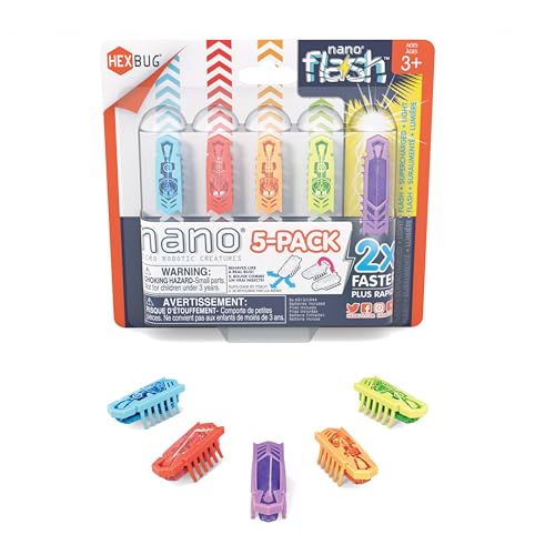 HEXBUG Nano 5 Pack - 4 nanos Plus Bonus Flash Nano - Sensory Vibration Toys for Kids and Cats - Small HEX Bug Tech Toy - Batteries Included - Multicolor von Hexbug